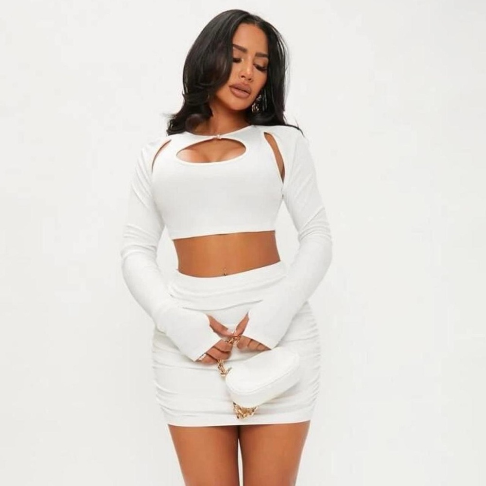 SHEIN White Mini Pencil Skirt Set Night Out